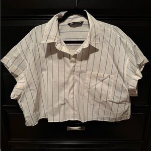 Zara Striped Cropped Shirt